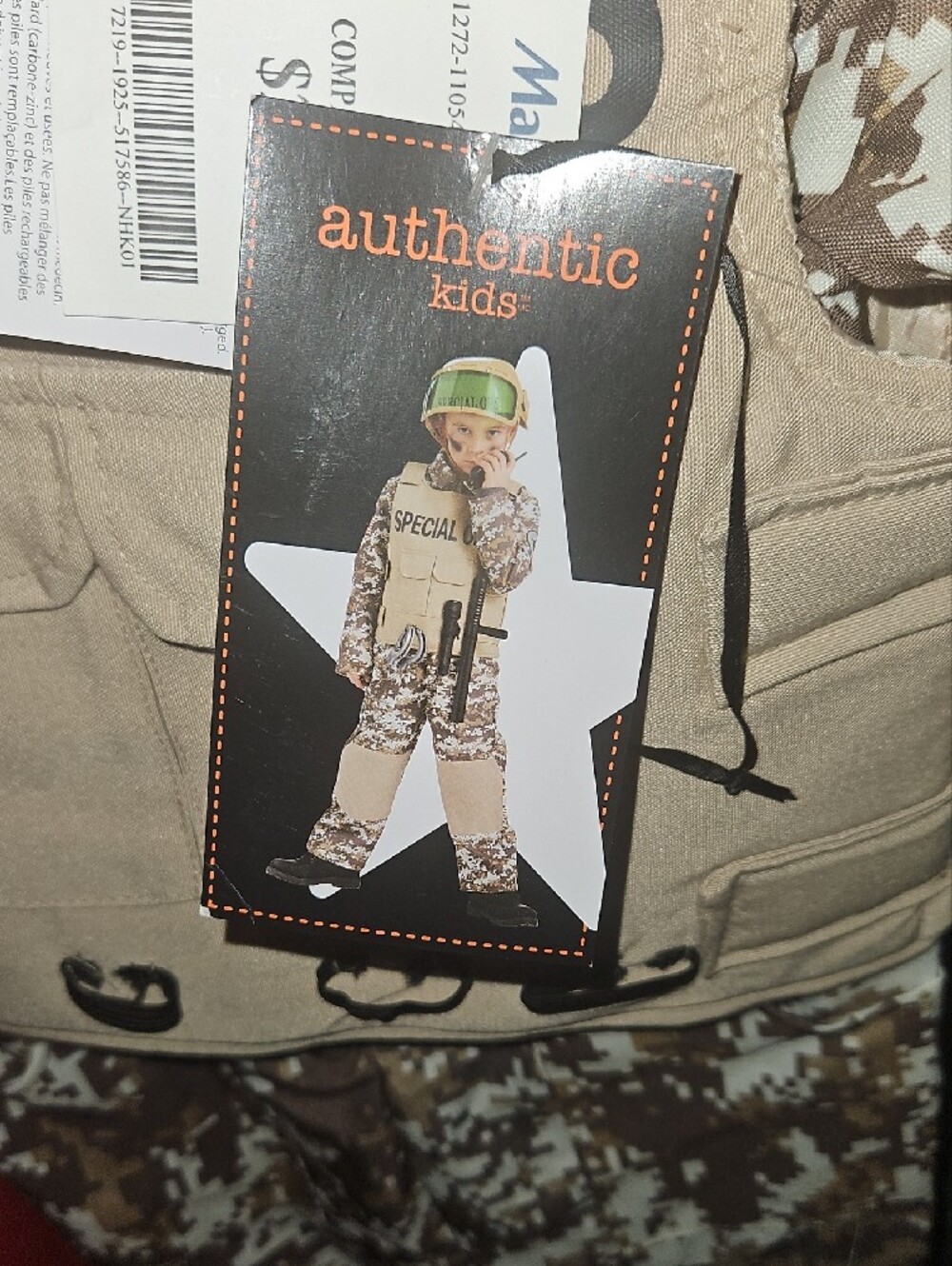 Authentic Kids Special OPS Costume Size XS Kids 4 NEW